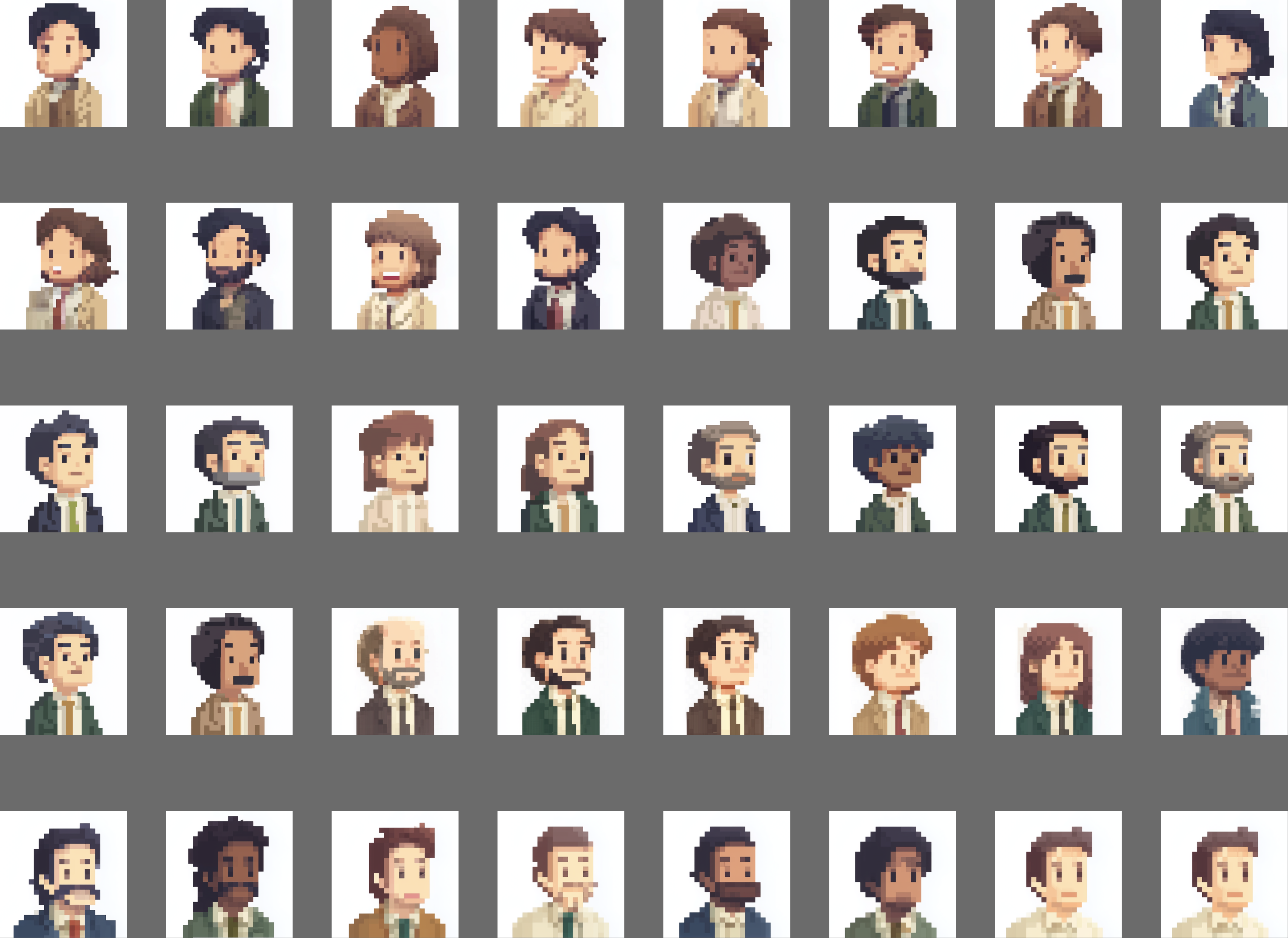 Pixel-art agent avatars