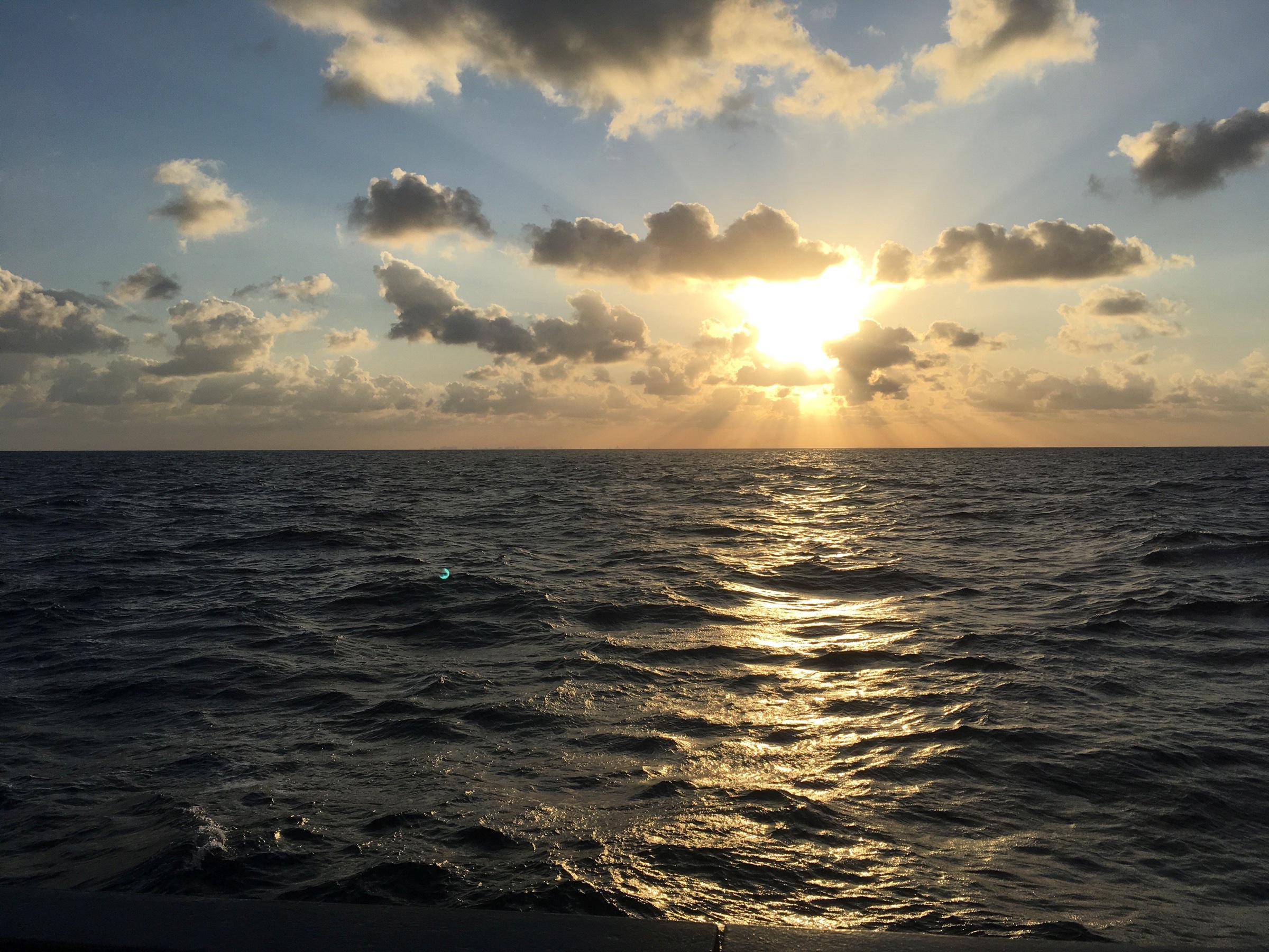 Sunset at sea, somewhere in the ten months
