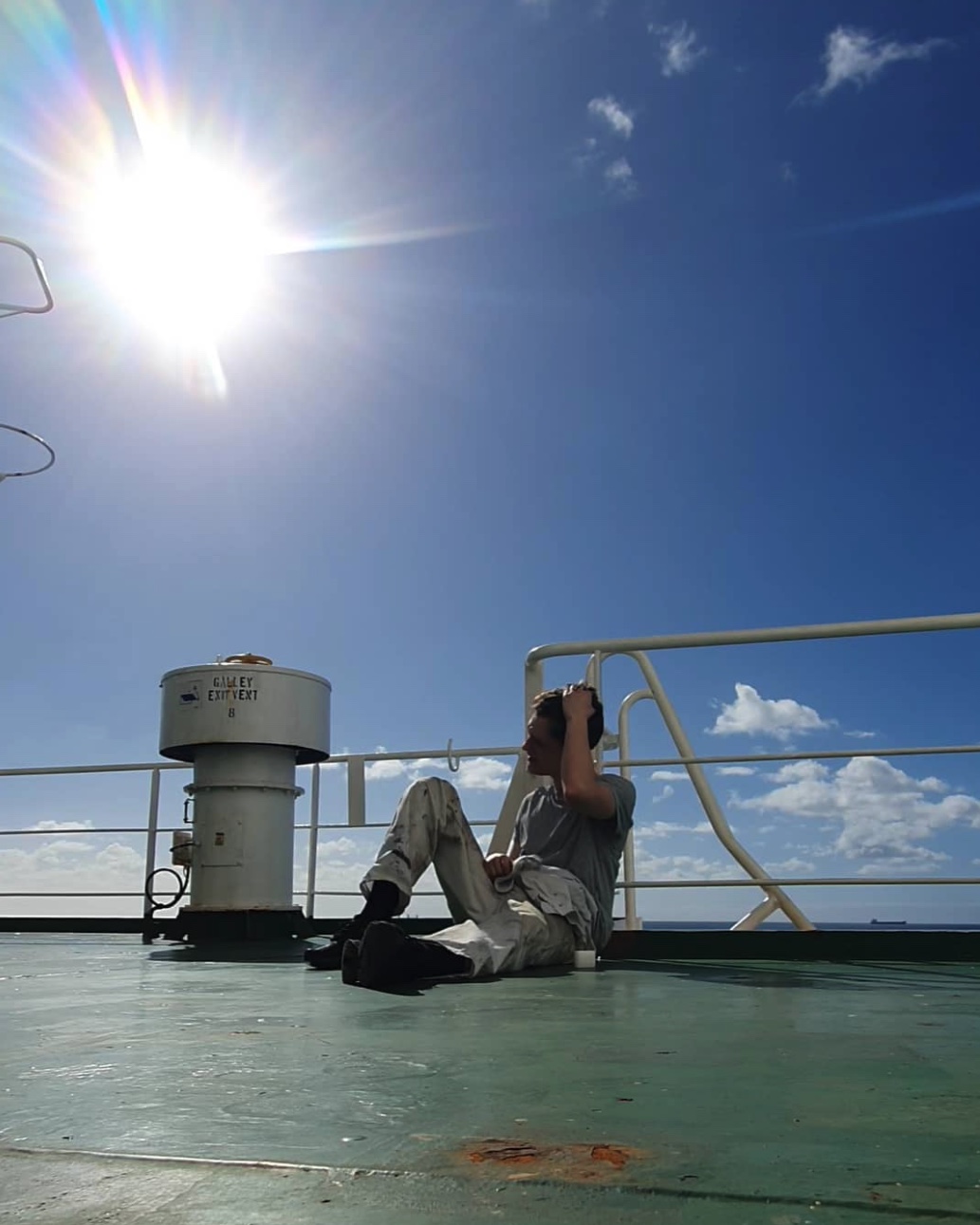 On deck between watches — ship engineer, before design