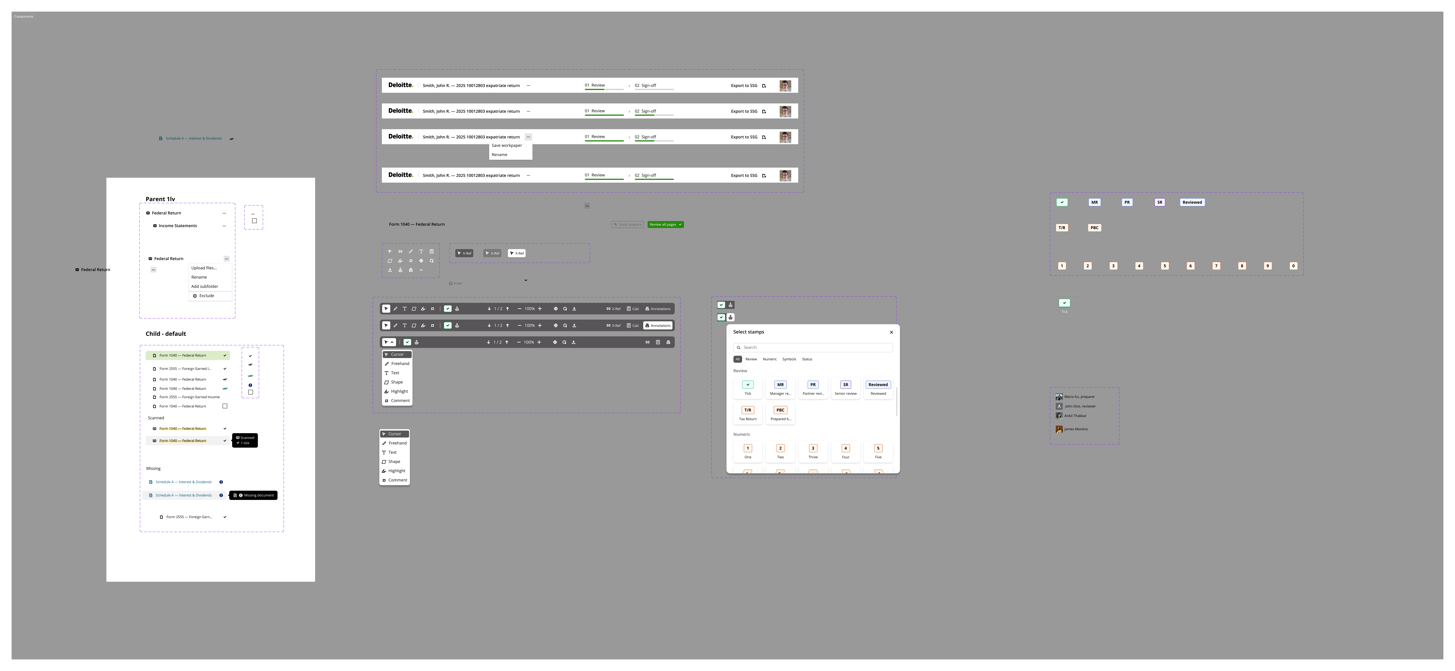 The client design-system components rebuilt in Figma