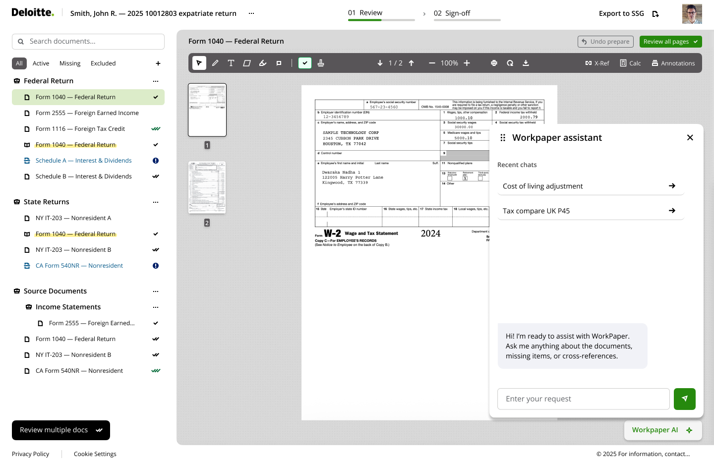 The document sidebar tree in its default open state